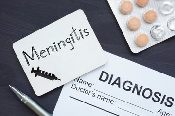 Meningitis is shown on the conceptual medical photo