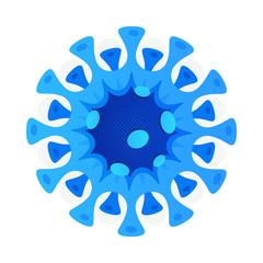 Coronavirus vector icon. Covid-19 quarantine. Dangerous pandemic virus. Health risk disease and flu outbreak. Novel coronavirus bacteria. Danger virus infection. Pandemic corona quarantine. Vector