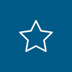 Obraz premium Star Line Icon On Blue Background. Blue Flat Style Vector Illustration