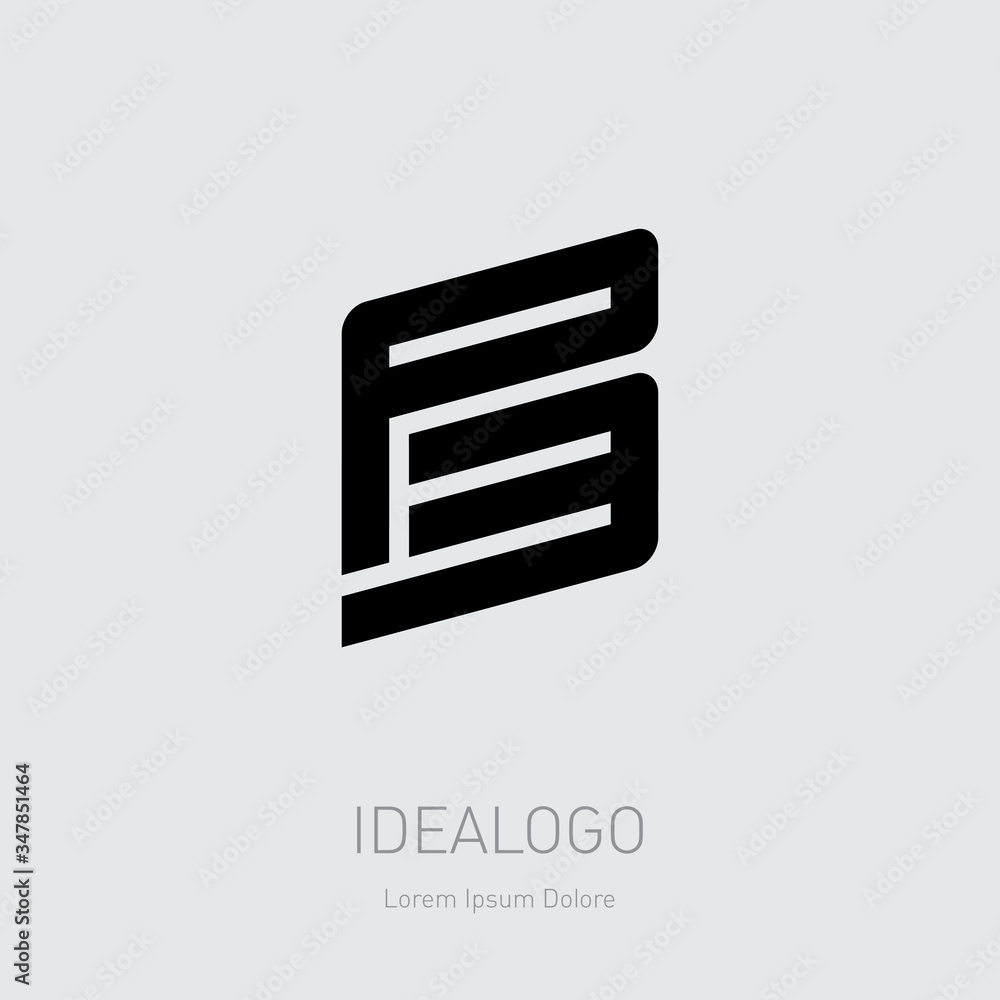 Poster p and number 3 - logo. p3 - vector logotype. design element or icon.
