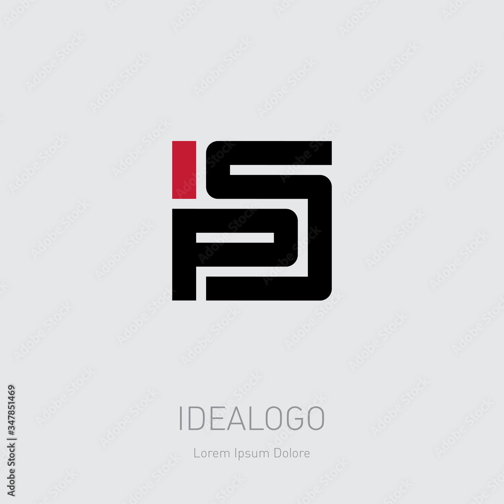 Poster p and s - initials or logo. ps - monogram or logotype for a tech startup. p5 - design element or ico