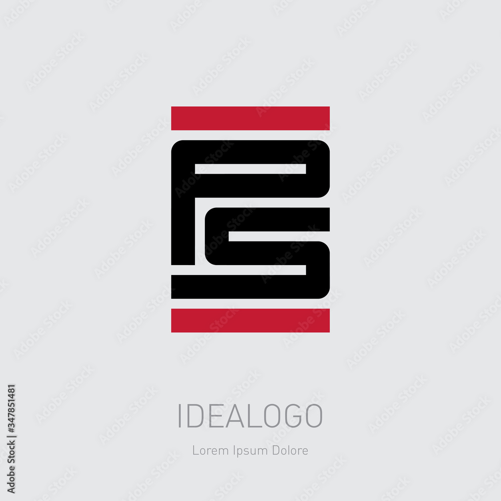 Poster ps - initials or logo. p and s - monogram or logotype for a tech startup. p5 - vector design element