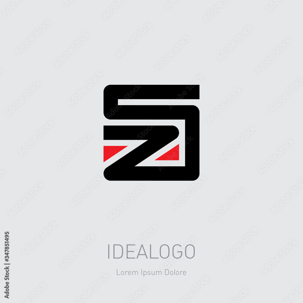 Poster sz - vector design element or icon. initials, monogram or logotype. s and z logo.