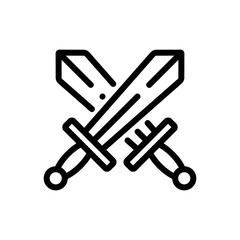 battle of swords icon vector. battle of swords sign. isolated contour symbol illustration
