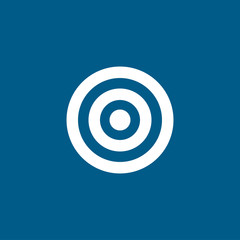 Target Icon On Blue Background. Blue Flat Style Vector Illustration