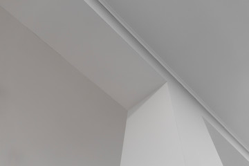 inside room white interior object space roof and pillar geometry lines and shape background concept
