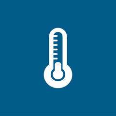 Thermometers Icon On Blue Background. Blue Flat Style Vector Illustration