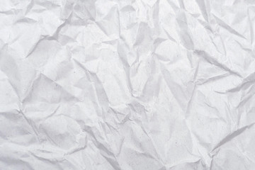 White crumpled paper texture. Abstract paper pattern for background. Close-up.