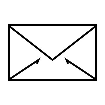 recommend clip art: Message envelope line art icon