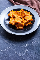 sweet Carrot Stars cookies on a plate
