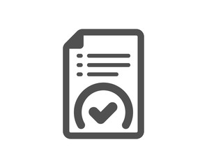 Approved document icon. Accepted file sign. Verification symbol. Classic flat style. Quality design element. Simple approved document icon. Vector