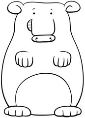 bear cartoon illustration coloring book page