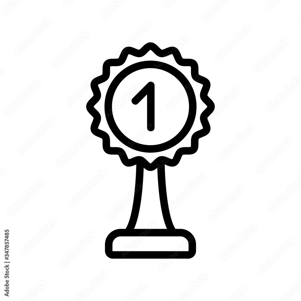 Poster prize cup with number one icon vector. prize cup with number one sign. isolated contour symbol illus