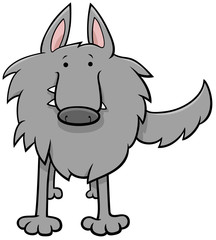 gray wolf cartoon wild animal character