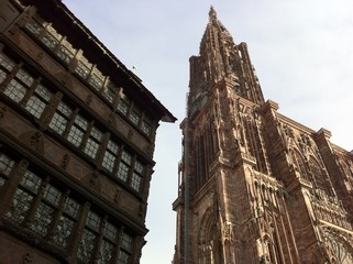Fototapeta na wymiar the magnificent Gothic cathedral of Strasbourg