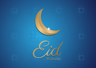 Naklejka na ściany i meble Eid Mubarak Blue Simple Pattern