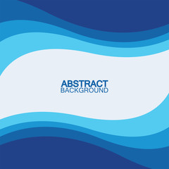 Blue wave vector abstract background flat design stock illustration