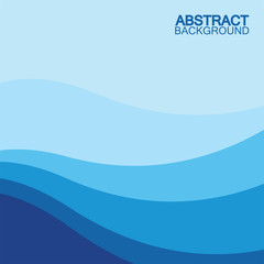 Blue wave vector abstract background flat design stock illustration