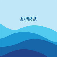 Blue wave vector abstract background flat design stock illustration