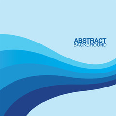 Blue wave vector abstract background flat design stock illustration