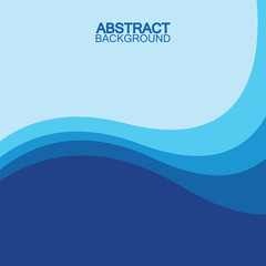 Blue wave vector abstract background flat design stock illustration