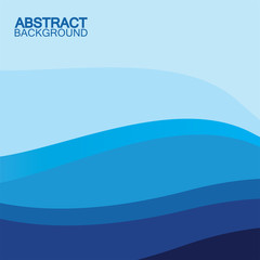 Blue wave vector abstract background flat design stock illustration