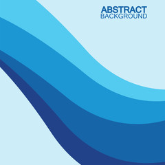 Blue wave vector abstract background flat design stock illustration