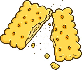 Cute and funny yummy biscuit being broken