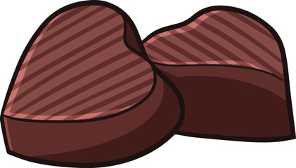 Funny and cute sweet two chocolate with heart shape