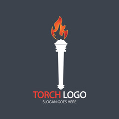 Torch vector icon illustration design template