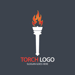 Torch vector icon illustration design template