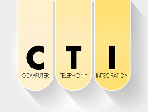 CTI - Computer Telephony Integration acronym, technology concept background