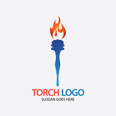 Torch vector icon illustration design template
