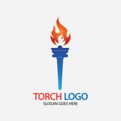 Torch vector icon illustration design template