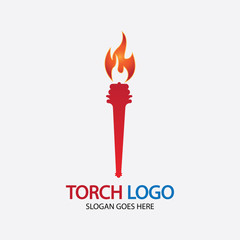 Torch vector icon illustration design template