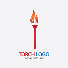 Torch vector icon illustration design template
