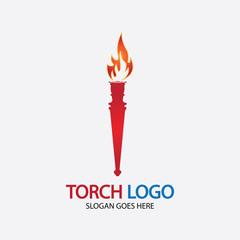 Torch vector icon illustration design template