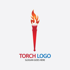Torch vector icon illustration design template