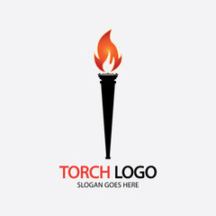 Torch vector icon illustration design template