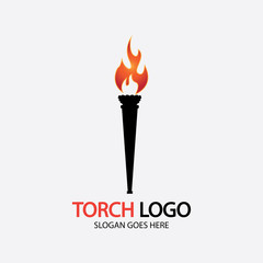 Torch vector icon illustration design template