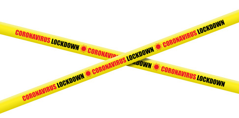 Coronavirus, covid-19, yellow tape lockdown