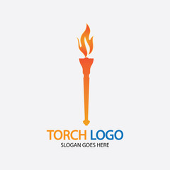 Torch vector icon illustration design template