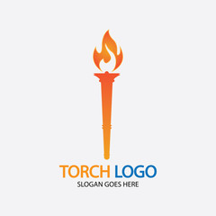 Torch vector icon illustration design template