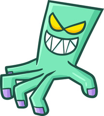 Funny and scary hand zombie walking with fingers