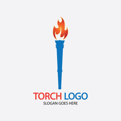 Torch vector icon illustration design template