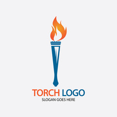 Torch vector icon illustration design template