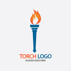 Torch vector icon illustration design template