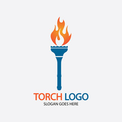 Torch vector icon illustration design template