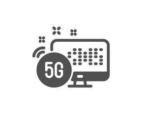 5g internet icon. Wireless technology sign. Fast wifi symbol. Classic flat style. Quality design element. Simple 5g internet icon. Vector