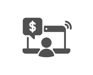 Online shopping icon. Internet buying sign. Supermarket purchases symbol. Classic flat style. Quality design element. Simple online shopping icon. Vector